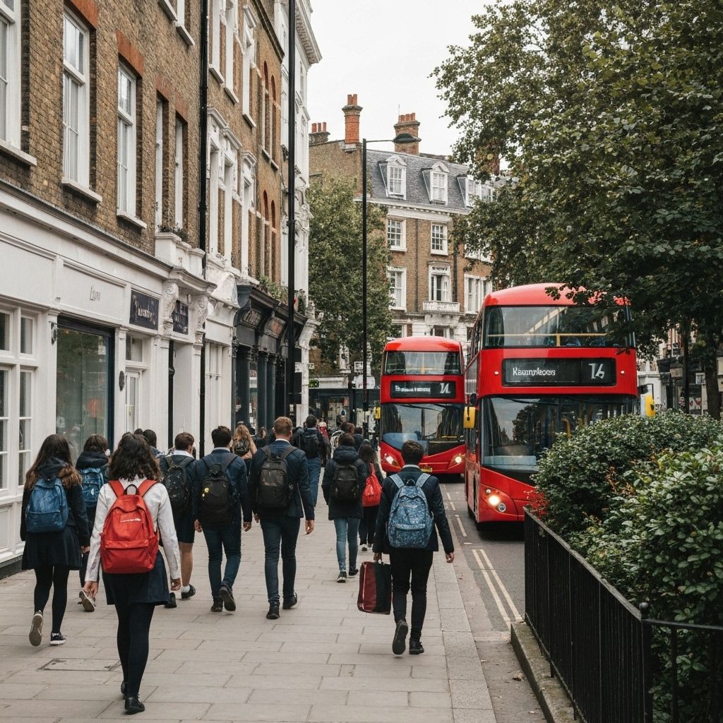 Students enjoying London city life