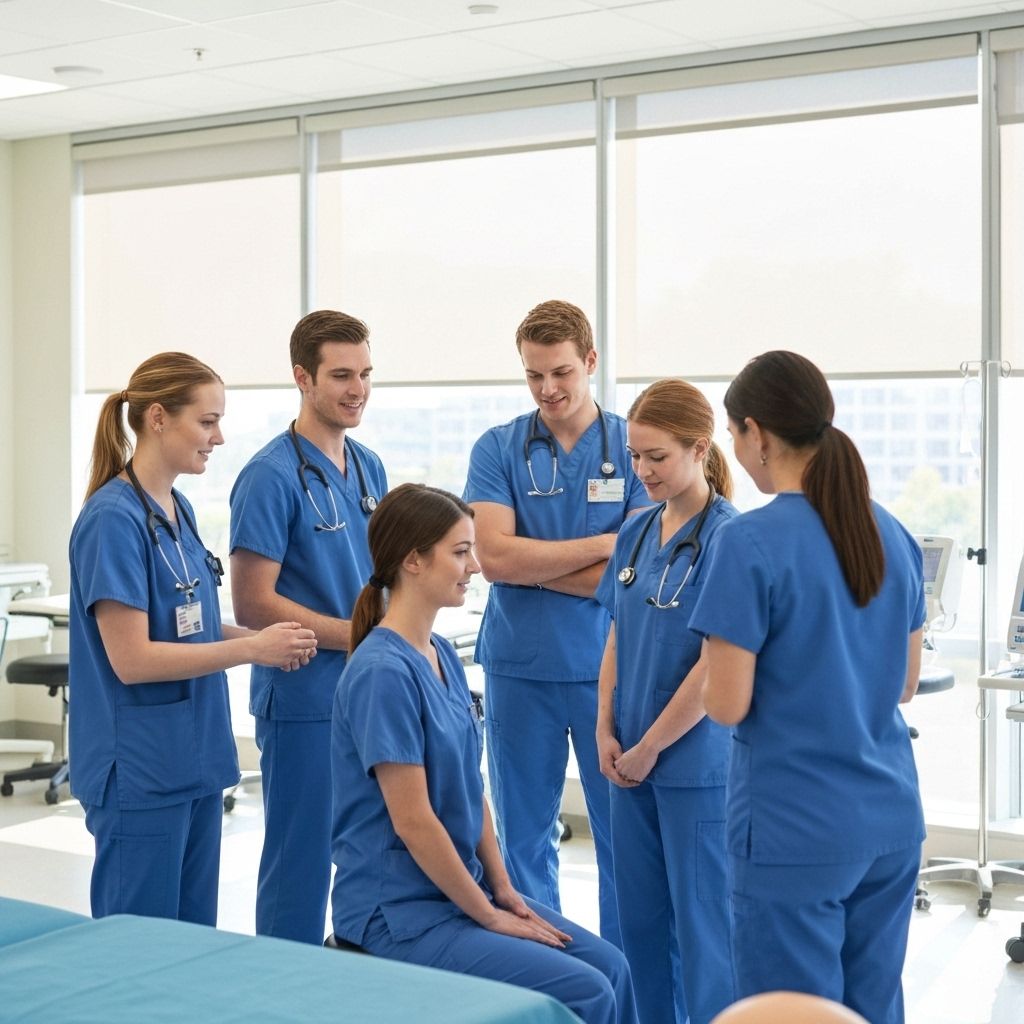 Medical students in training