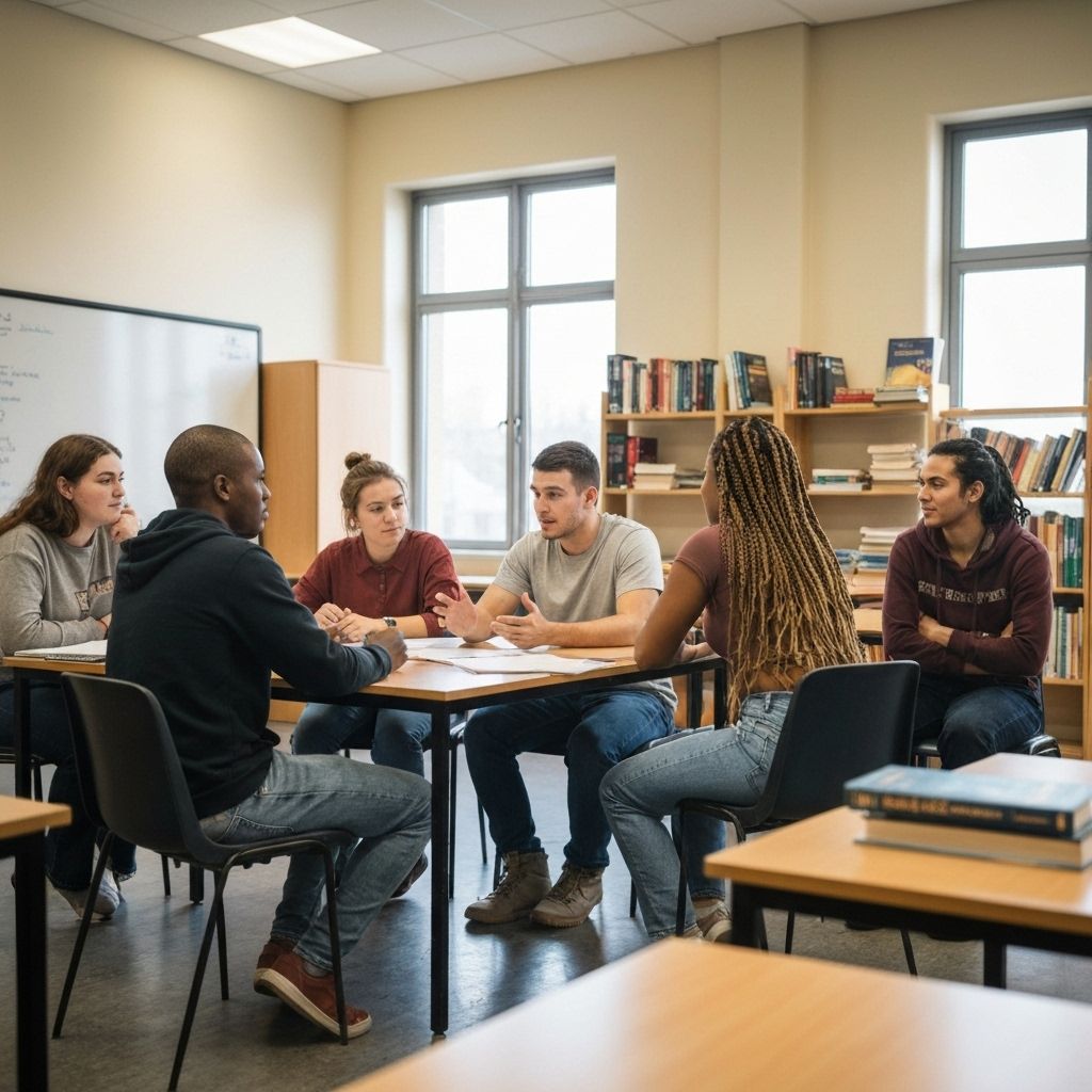 教室でディスカッションする学生たち